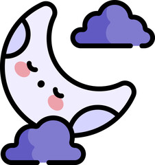 half moon Illustration on a white background.