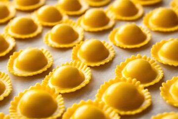 Freshly Made Yellow Pasta Shells Ready for Filling and Cooking