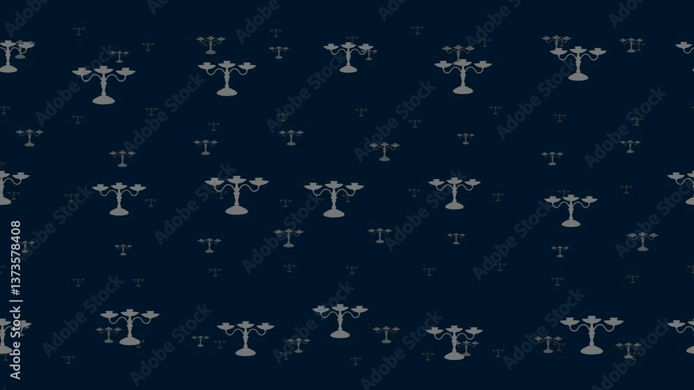 Poster candlestick symbols float horizontally from left to right. parallax fly effect. floating symbols are