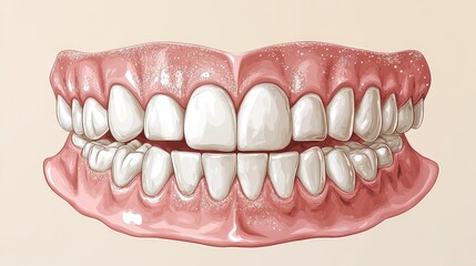 Fototapeta premium Smiling teeth icon representing dental health and hygiene in a playful and friendly manner. National Show Your Smile Month