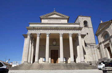 Obraz premium Basilica of San Marino, Europe. The Basilica of Saint Marinus is a Catholic church