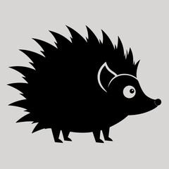 hedgehog on a black background