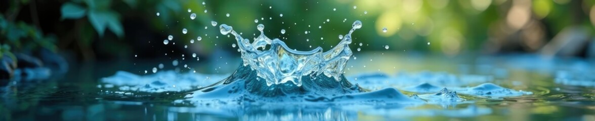 Water splashes falling from the sky onto a surface, droplet, fall