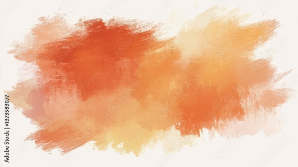 Poster soft pastel amber and coral haze blending seamlessly in a tranquil abstract composition