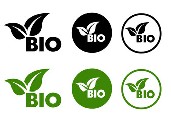 BIO Logo Variations with Leaf Motifs in Circular and Minimalist Designs