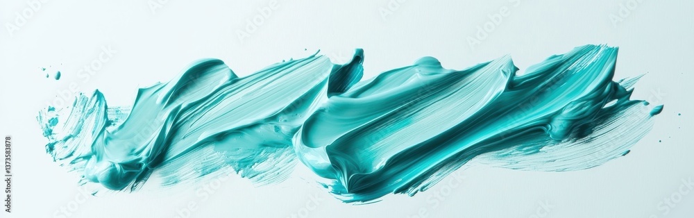Poster minimalist pencil strokes in gradient forming a serene aquamarine abstraction