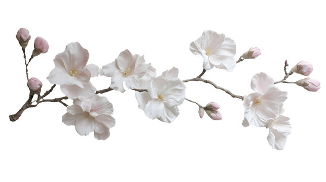 Isolated Spring Flowers and Botanical Elements &ndash; Realistic Floral Cutouts on White Background