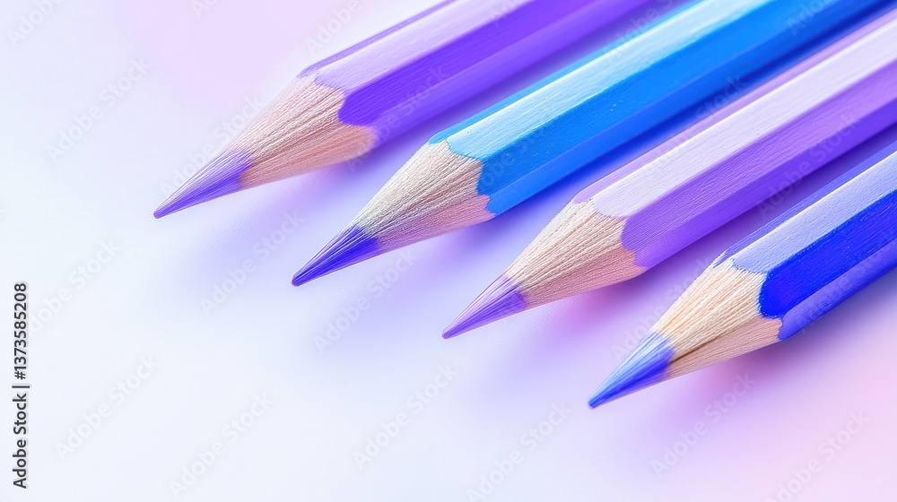 Poster gradient effect created by elegant pencil strokes in shades of blue and purple on a smooth backgroun