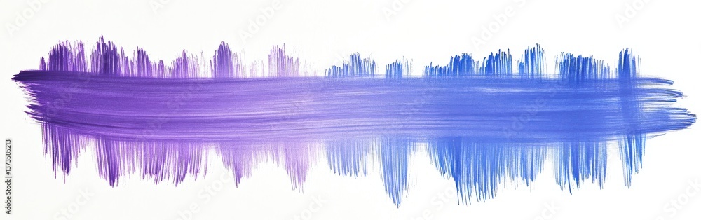 Leinwandbilder Elegant gradient of purple and blue pencil strokes showcasing artistic expression and color transition in a creative workspace setting