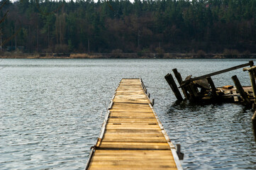 wooden pier on the lake