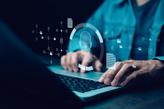 Deepfake concept ,Facial tracking, detection and recognition technology, Security system.Security system. matching facial movements