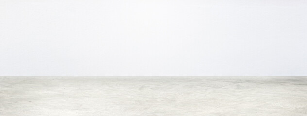 Cement floor and white cement wall as background. Vintage style background for wallpaper.