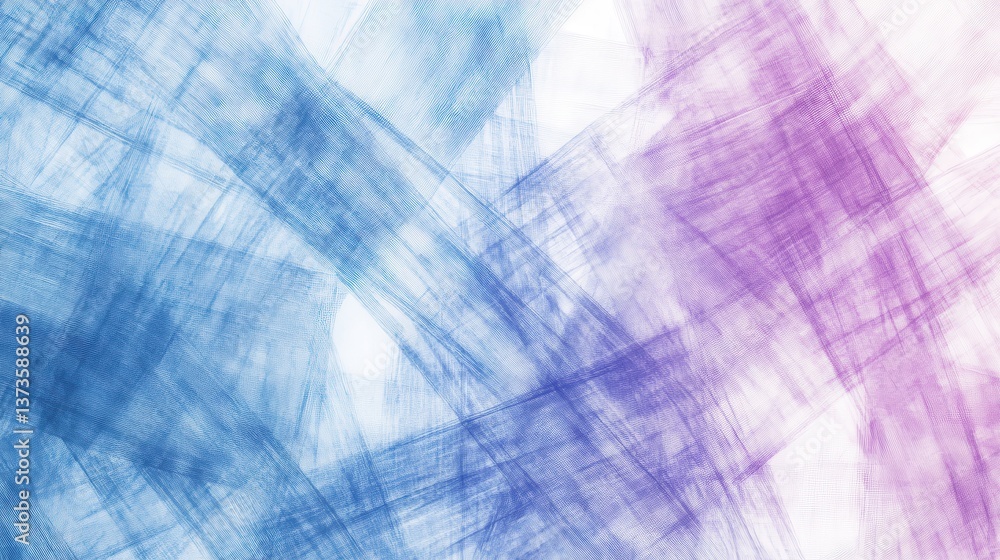 Poster abstract pencil strokes create a vibrant blend of blue and purple hues across a textured background