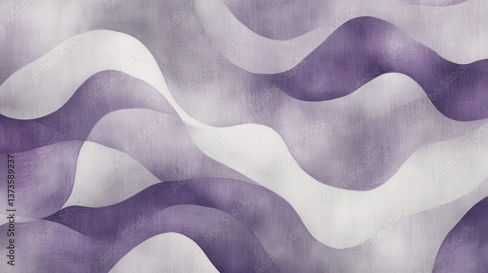 Aufkleber abstract pencil strokes create flowing forms in shades of purple and white for a modern artistic exp