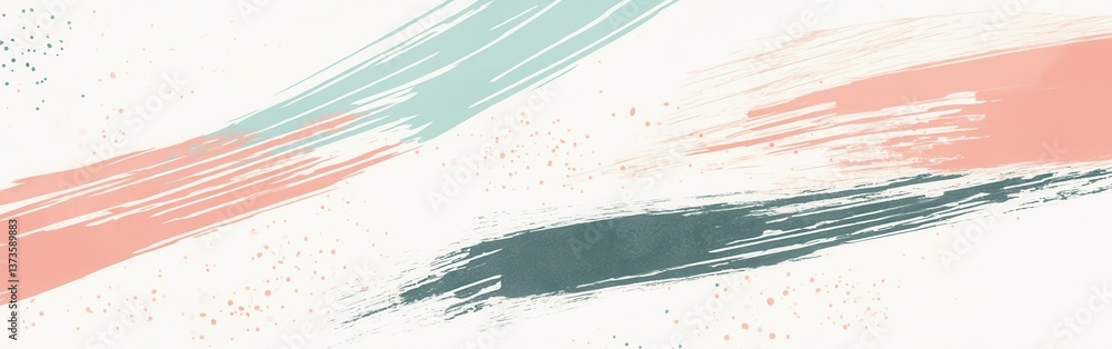 Poster Abstract pencil strokes create a vibrant composition with blended colors and textures on a light background