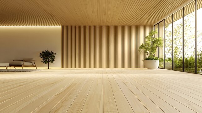 31. A smooth, uninterrupted wooden surface featuring light pine planks arranged in a parallel layout.