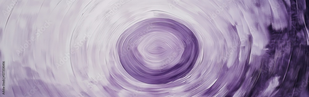 Poster Abstract design featuring circular pencil strokes and brushstrokes in varying shades of purple creating a dynamic visual texture