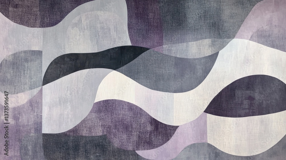 Poster Fading abstract gray and lavender forms create a tranquil and modern backdrop in a calming design