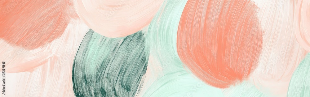 Fototapete Abstract circular shapes create a dynamic interplay of pencil strokes in soft pastel colors