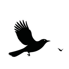 A black and white vector illustration of an owl with round eyes and a perched stance on a white background.