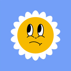 Daisy flower smiling face, cute sunflower emoji for different emotions, great for adding joy to your designs