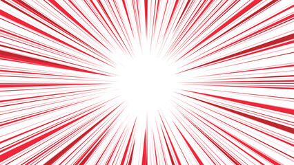 背景素材 赤色 暖色 爆発 色付き集中線 注目背景 閃光 速さ 漫画表現 横長ワイド