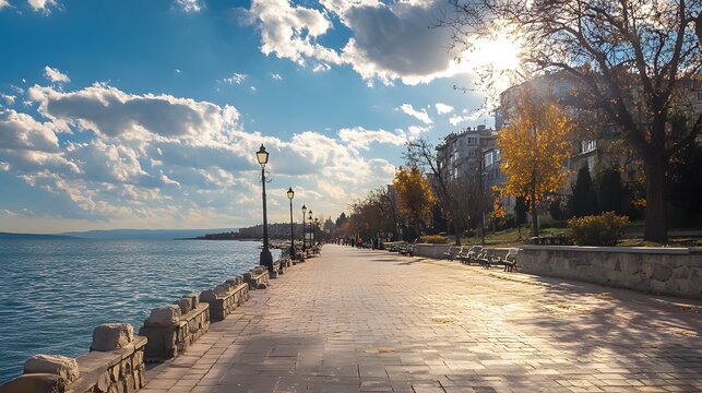 Scenic Promenade in Pomorie for Leisure Walks and Relaxation
