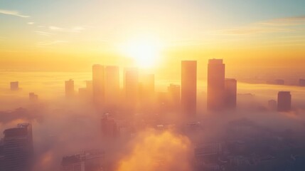 Fototapeta premium moderne stadt bei sonnenaufgang 