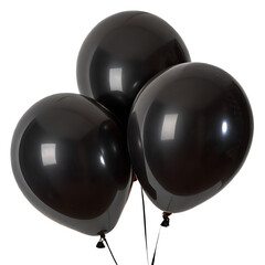 Black Balloons on Transparent Background, High-Quality PNG Image