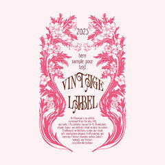 vector vintage items: label art nouveau, Cherry Blossom, Sakura frame, wedding invitation, butterfly	
