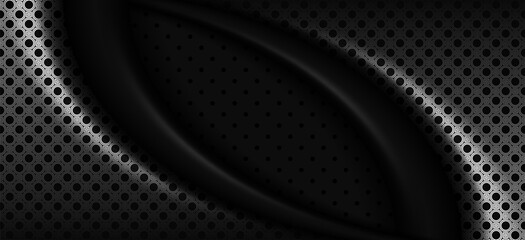 abstract dark gray paper realistic layered papercut decoration textured material design pattern concept background