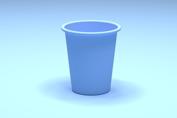 White paper cup isolated on white background, 3D rendering, Paper coffee cup