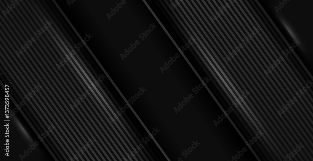 Poster abstract black paper realistic layered papercut decoration textured with dark gray 3d backdrop and m