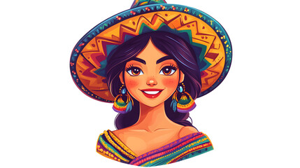 Colorful women clipart icon perfect for mobile applications and festive themes