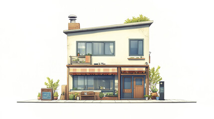 Charming loft style house with plants and cozy atmosphere