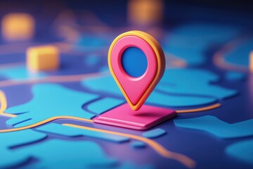 3D Realistic Location map pin gps pointer markers for destination.