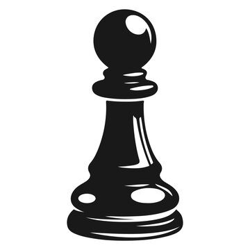 chess piece pawn black logo silhouette vector