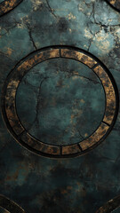 Ancient ritual circle with cracked texture and weathered green stone, ideal for gothic phone wallpaper lovers.

