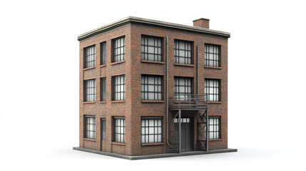 Fototapeta premium Brick building with industrial design and large windows