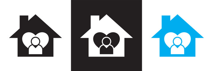 Stay home icon. Vector illustration. isolated on white and black background. EPS 10