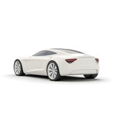 Fototapeta premium Sleek White Modern Sports Coupe Rear View Design Concept