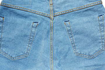 Inside of blue jeans on white background..Sale jeans in store and  supermarket.fashion jeans concept..
