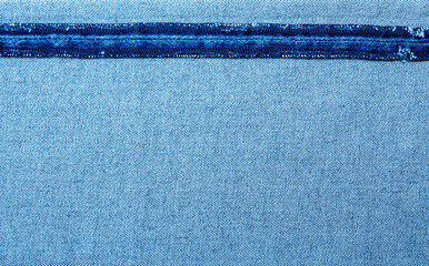 Inside of blue jeans on white background..Sale jeans in store and  supermarket.fashion jeans concept..