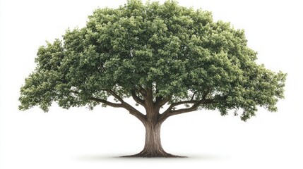 Majestic Oak Tree  Isolated  Nature  Spring  Summer  Foliage  Botany  Green  Lush  Environ