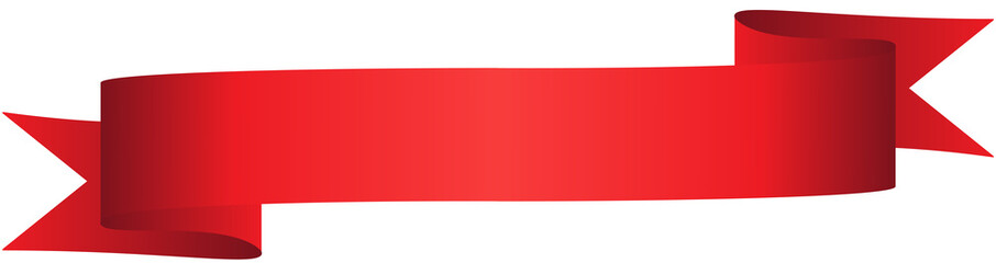 red ribbon with alternating ends