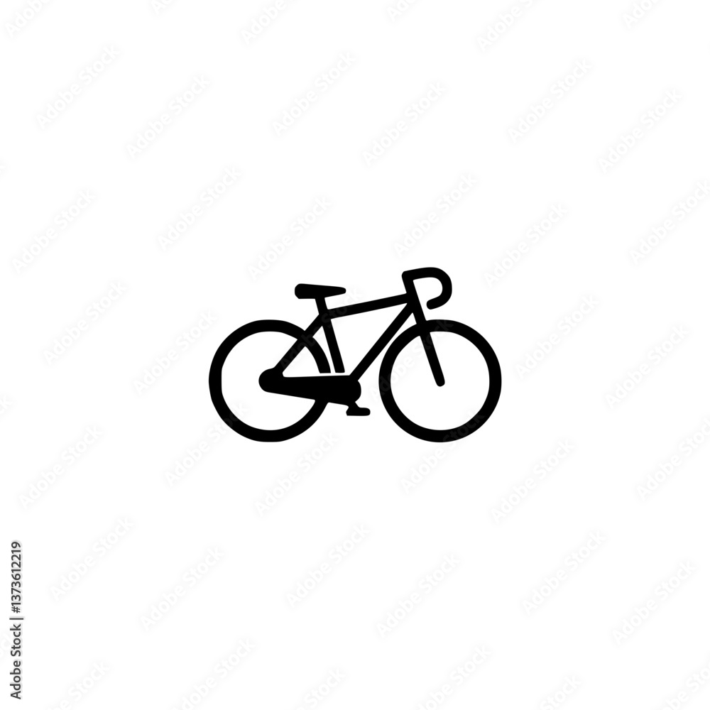 Aufkleber simple vector illustration of a road bicycle presented in side view shows sleek frame drop handlebar