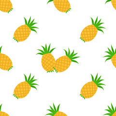 Pineapple Seamless Pattern - Tropical Fruit Illustration