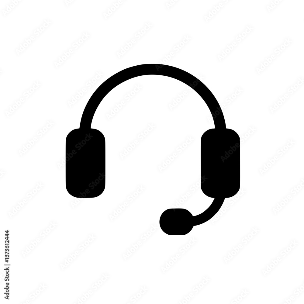 Poster headset with microphone: a symbol of communication customer service and support ideal for call cente