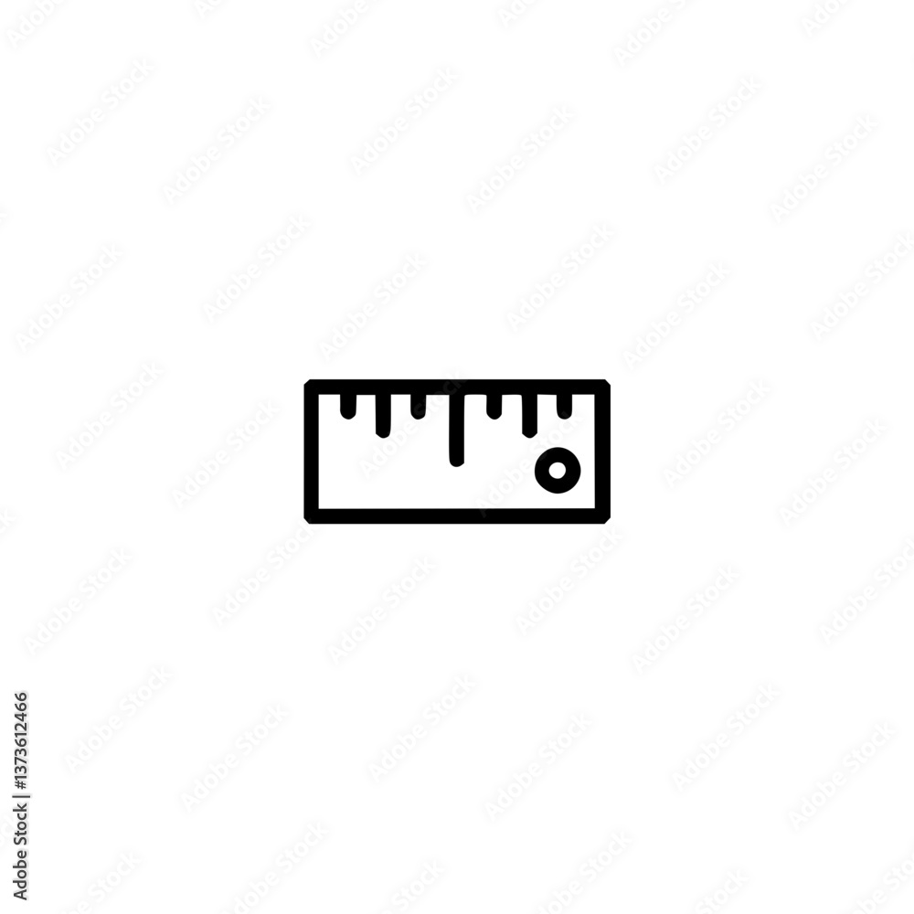 Poster a simple illustration of a ruler used for measuring length the image is a minimalist line drawing on