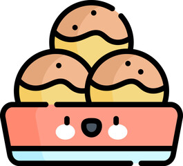 takoyaki Illustration on a white background